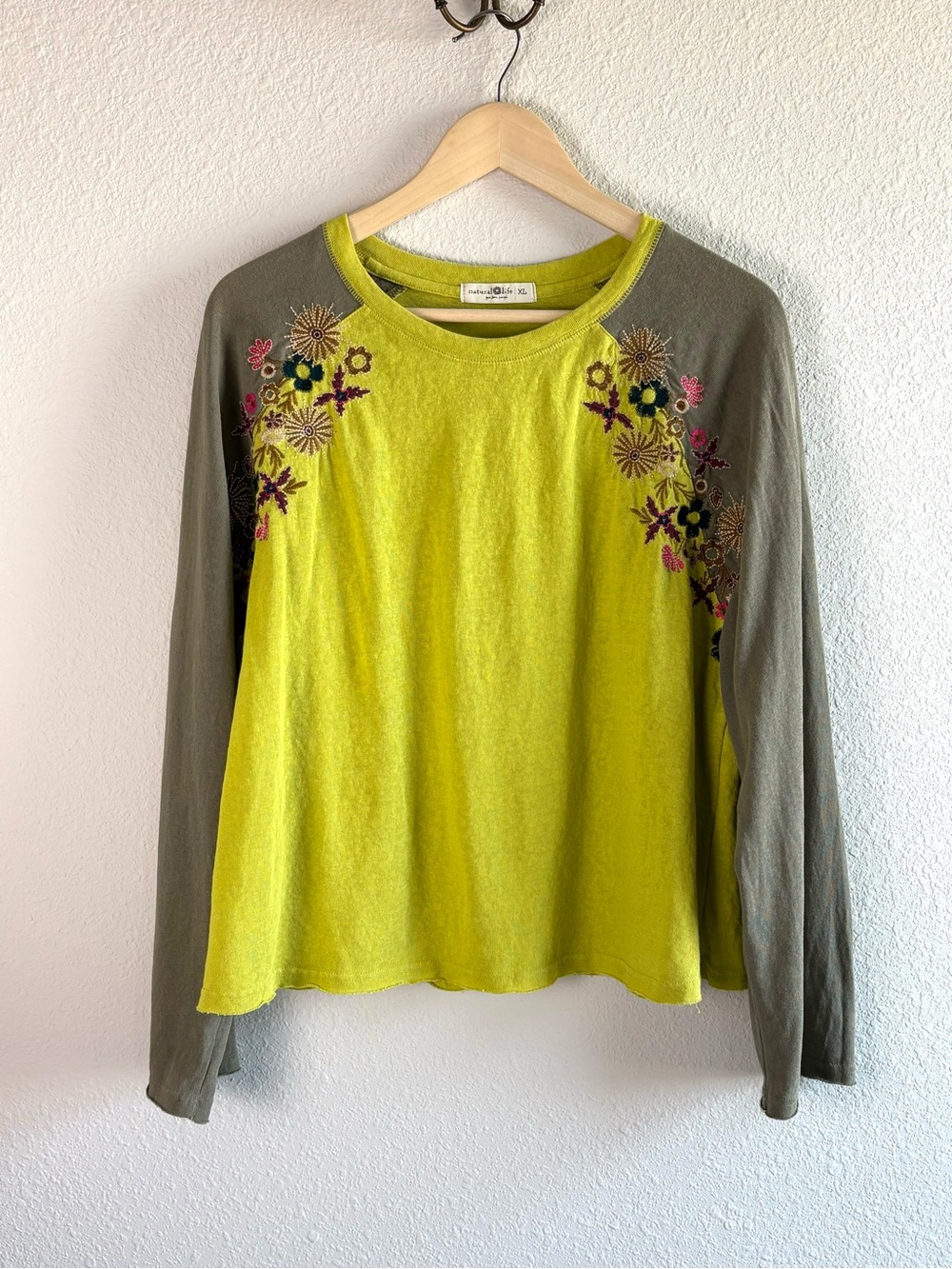 Natural Life Embroidered Long Sleeve Tee